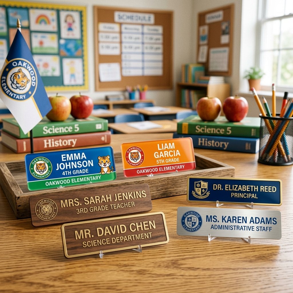 School and educational institution name badges